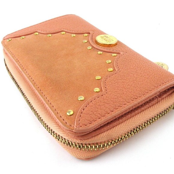 Authentic chloe round zipper wallet Middle -length wallet USED - Picture 2 of 9